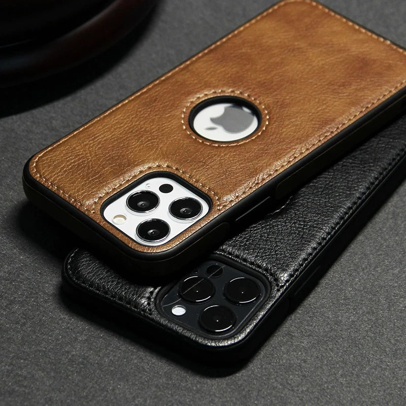 Leather iPhones Logo Case 