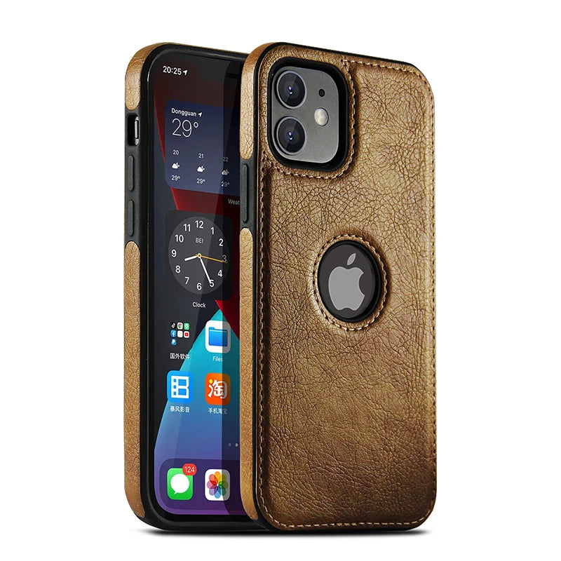 Leather iPhones Logo Case 