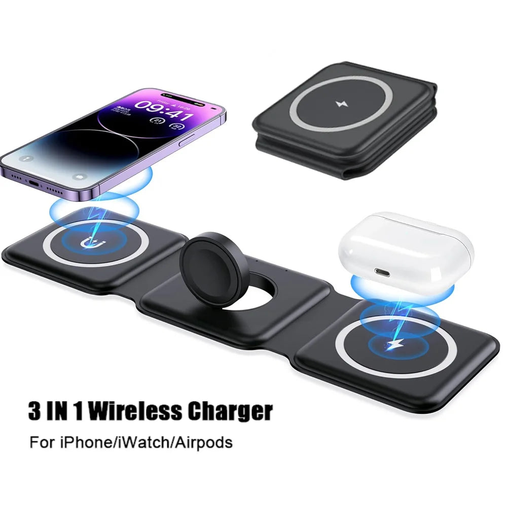 3 in 1 Magnetic Wireless Charger Pad 