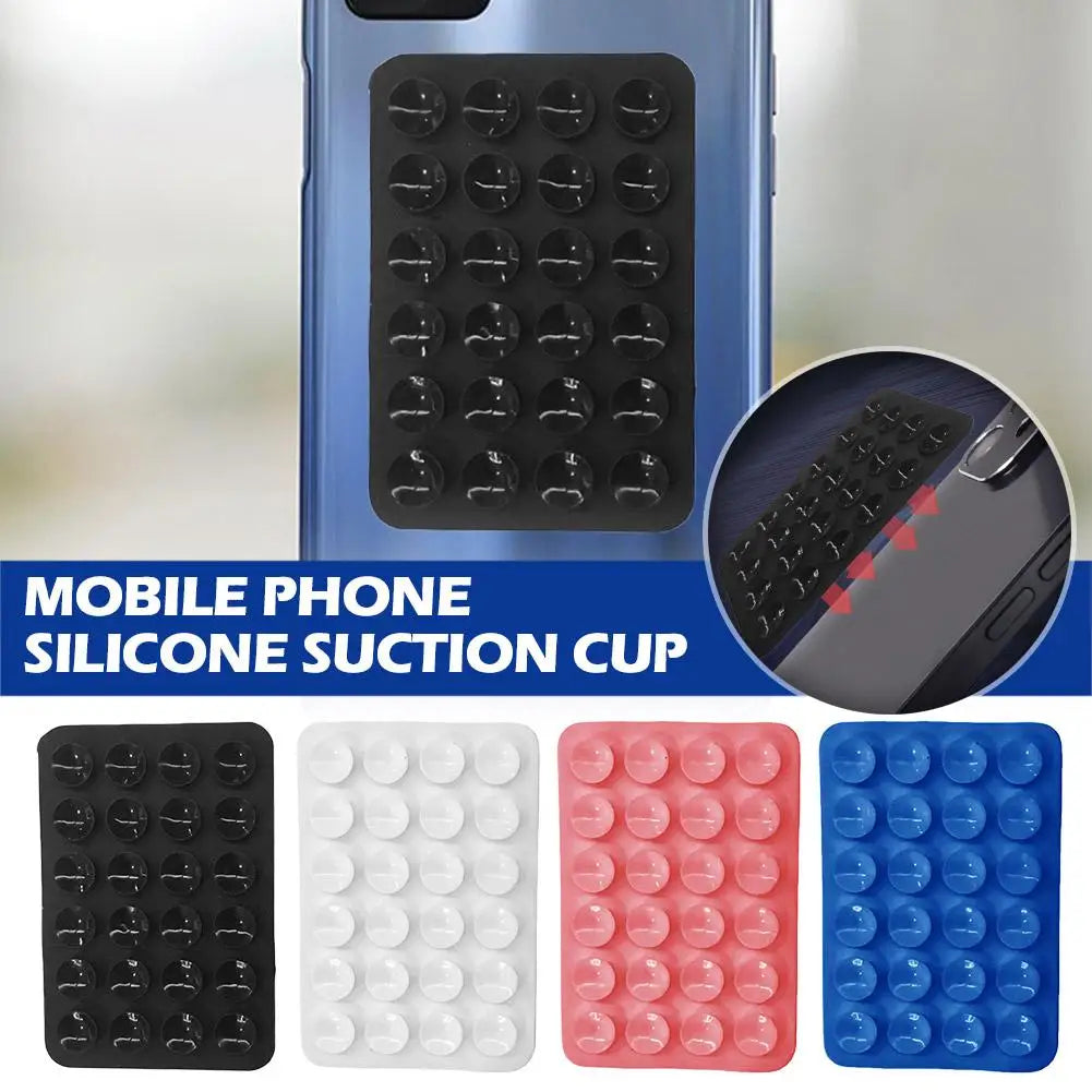 Multifunctional Mobile Phone Silicone Suction Cup 24 Square Mobile Phone Single-Sided Case Anti-Slip Holder Mount Suction