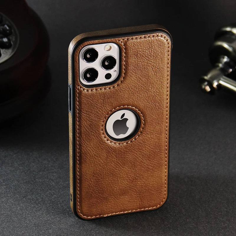 Leather iPhones Logo Case 