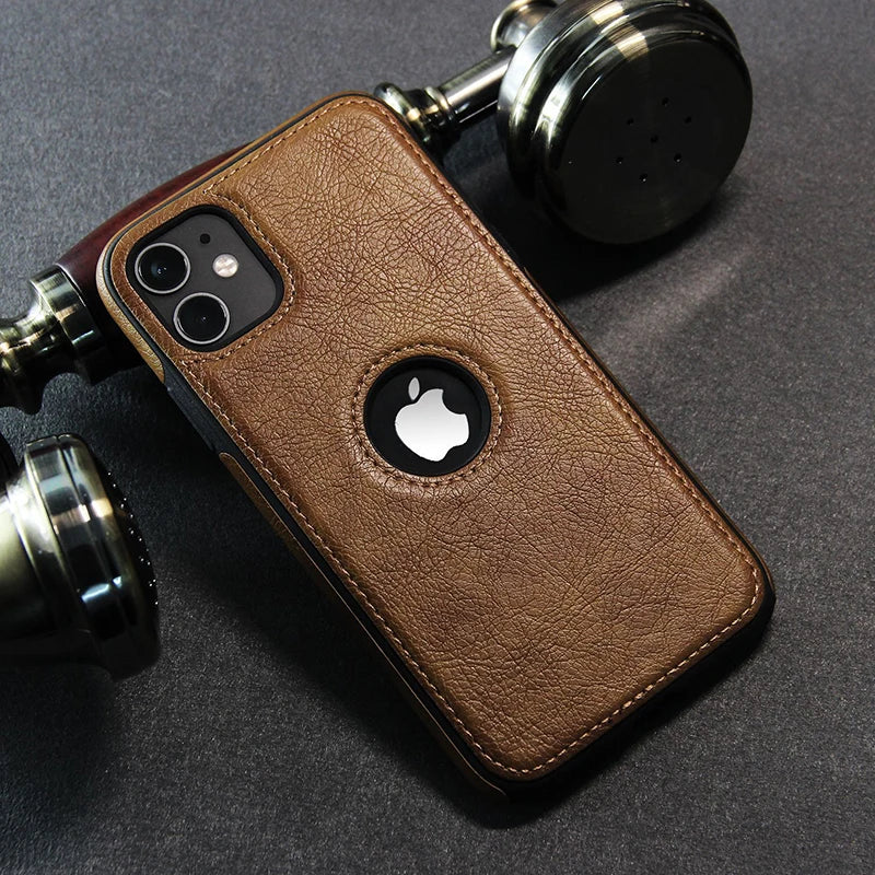 Leather iPhones Logo Case 